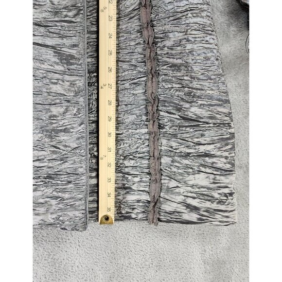 Misko Jacket Womens Medium Silver Snap Belted Long Sleeve Crinkled Retro 90s Y2K - Picture 6 of 10